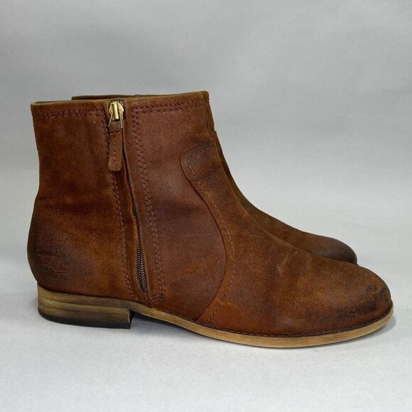 Franco Sarto Women's Size 10 Kelvin Brown Leather Ankle Boots - Picture 1 of 13